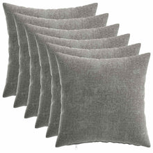 Kussensloop 6 st HEERLEN Donkergrijs 30 x 30 cm Chenille Stof