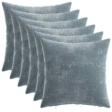 Kussensloop 6 st HEERLEN Lichtblauw 30 x 30 cm Chenille Stof