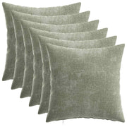 Kussensloop groen 30x30 cm chenille (6 stuks)