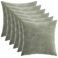 Kussensloop 6 st HEERLEN Groen 30 x 30 cm Chenille Stof