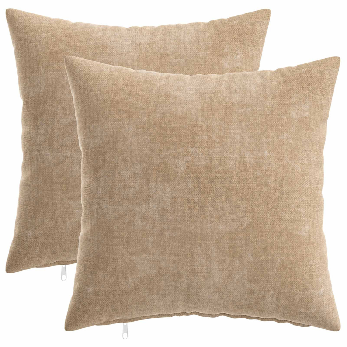 Kussensloop 2 st HEERLEN Taupe 30 x 30 cm Chenille Stof