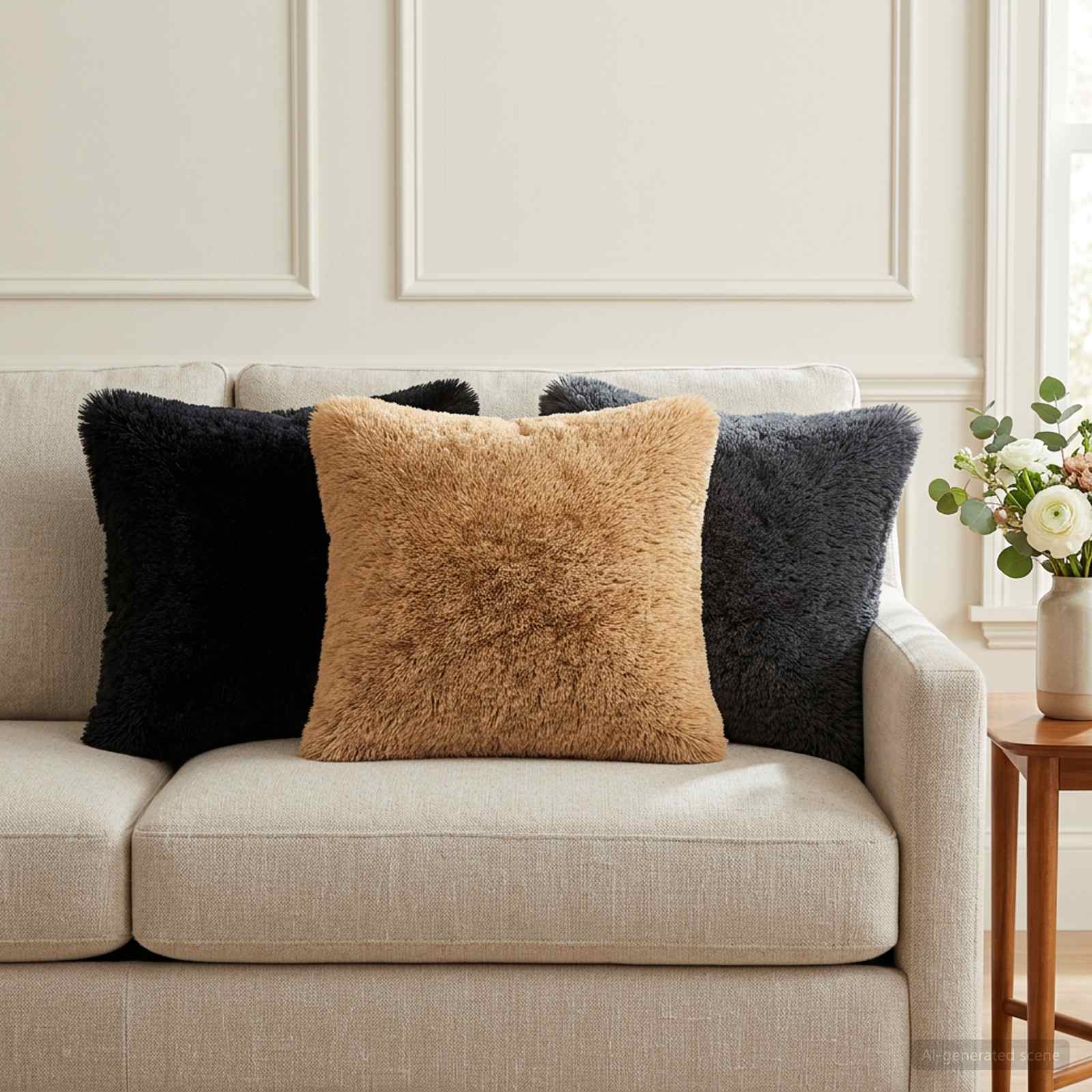 Kussensloop 2 pcs HEERLEN Zwart 30 x 30 cm PV Fleece