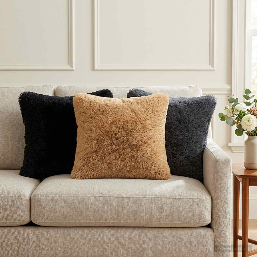 Kussensloop 2 pcs HEERLEN Taupe 30 x 30 cm PV Fleece