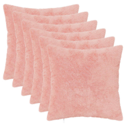 Kussensloop 6 st HEERLEN Roze 30 x 30 cm Nep Konijnenbont