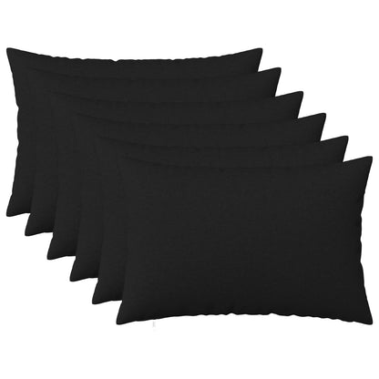 Kussensloop 6 st HEERLEN Zwart 30 x 50 cm Stof