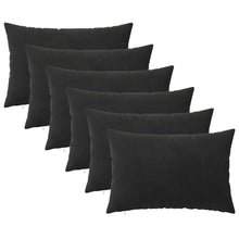 Kussensloop 6 pcs HEERLEN Zwart 30 x 50 cm Fluweel