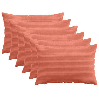 Kussensloop 6 pcs HEERLEN Rood-oranje 30 x 50 cm corduroy