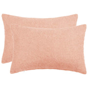 Kussensloop roze bouclé 30 x 50 cm set 2 stuks