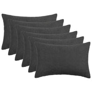 Kussensloop 30x50 cm bouclé donkergrijs 6 stuks