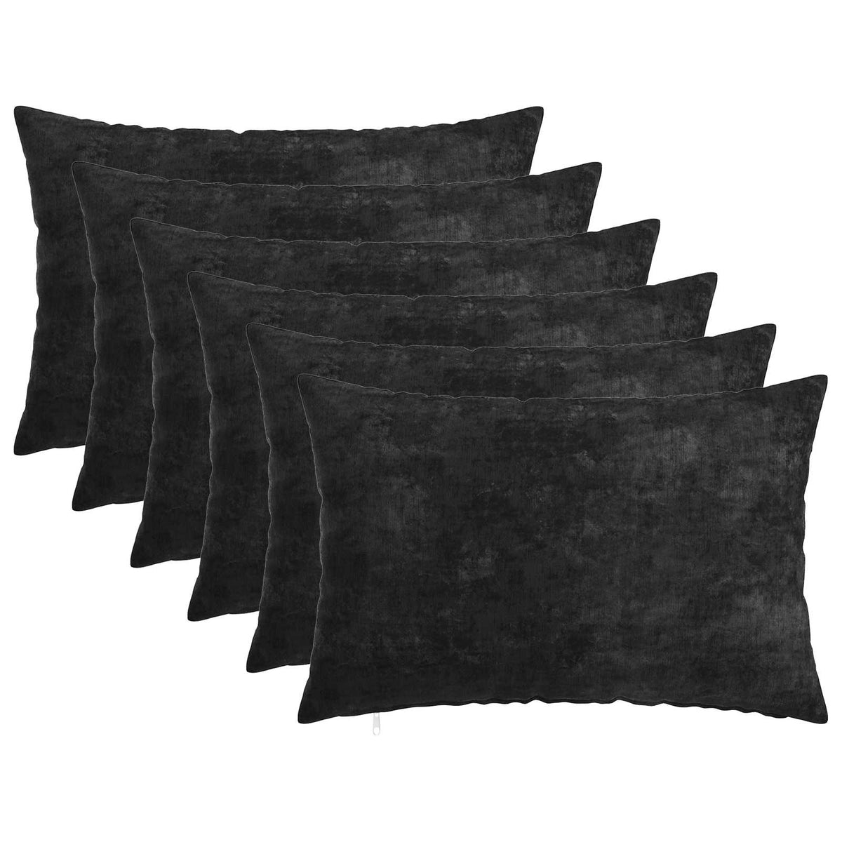 Kussensloop 6 st HEERLEN Antraciet 30 x 50 cm Chenille Stof