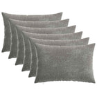 Kussensloop 6 st donkergrijs 30x50 cm chenille