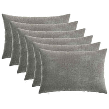 Kussensloop 6 st HEERLEN Donkergrijs 30 x 50 cm Chenille Stof