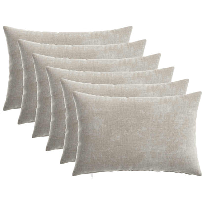 Kussensloop 6 st HEERLEN Lichtgrijs 30 x 50 cm Chenille Stof