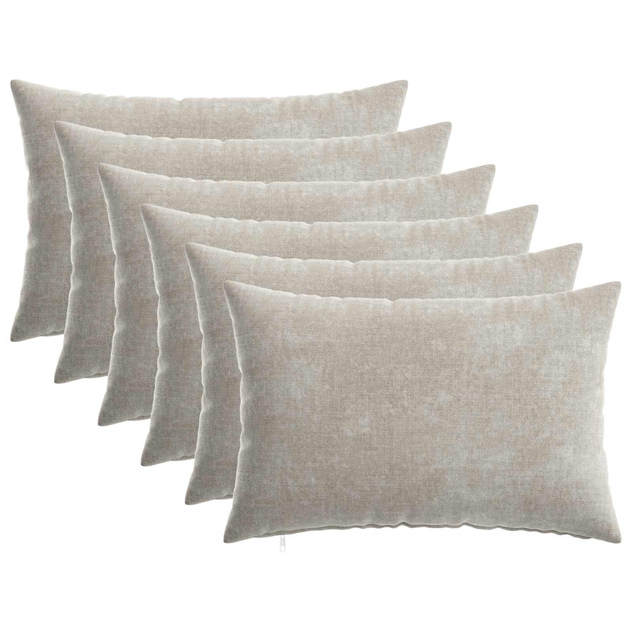 Kussensloop 6 st HEERLEN Lichtgrijs 30 x 50 cm Chenille Stof