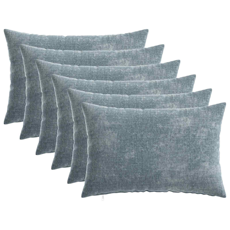 Kussensloop 6 st HEERLEN Lichtblauw 30 x 50 cm Chenille Stof