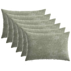Kussensloop 6 st groen 30x50 cm chenille