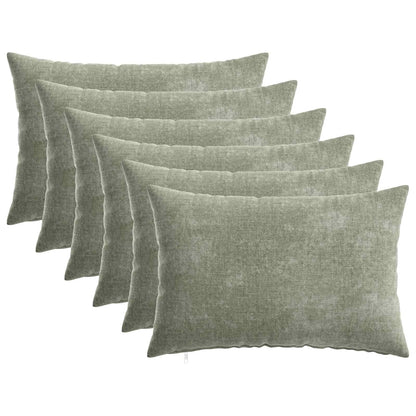 Kussensloop 6 st HEERLEN Groen 30 x 50 cm Chenille Stof