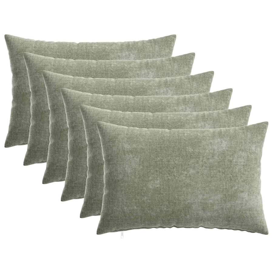 Kussensloop 6 st HEERLEN Groen 30 x 50 cm Chenille Stof