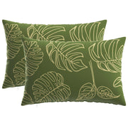 Kussensloop 2 stuks 30x50 cm polyester groen bladontwerp