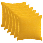 Kussensloop set van 6 lichtgeel 35x35 cm polyester