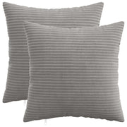 Kussensloop 35x35 cm lichtgrijs corduroy (2 stuks)
