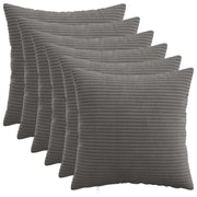 Kussensloop corduroy donkergrijs 35x35 cm (6 stuks)