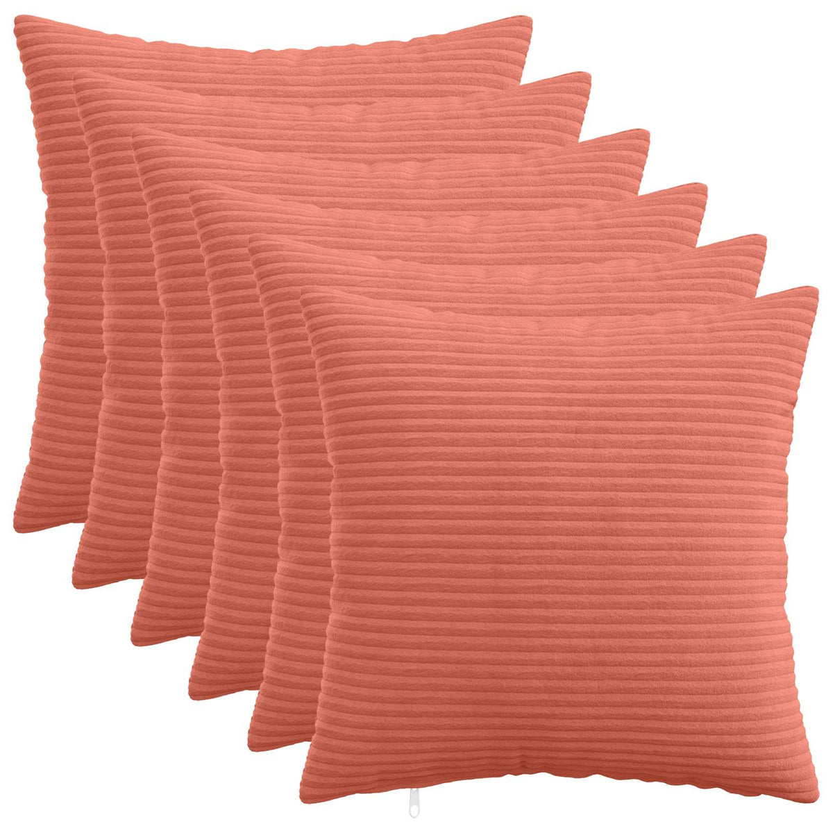 Kussensloop 6 pcs HEERLEN Rood-oranje 35 x 35 cm corduroy