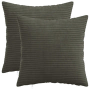Kussenslopen antraciet 35 x 35 cm corduroy (2 stuks)