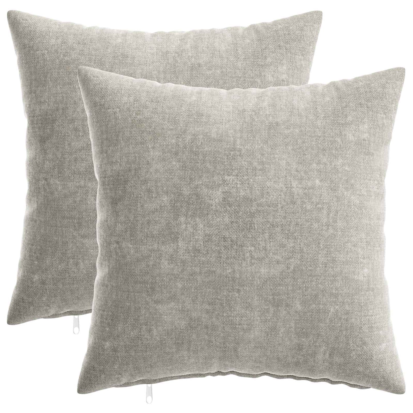 Kussensloop 2 st HEERLEN Lichtgrijs 35 x 35 cm Chenille Stof