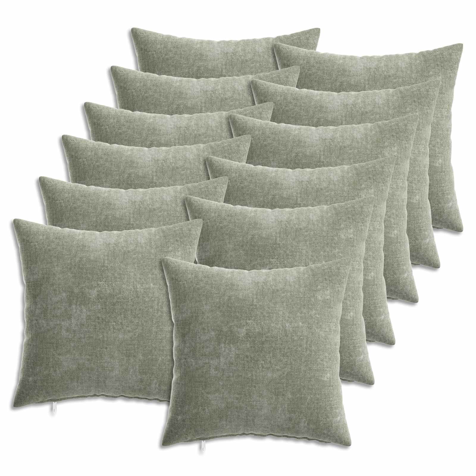 Kussensloop 6 st HEERLEN Groen 35 x 35 cm Chenille Stof