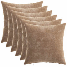 Kussensloop 6 st HEERLEN Bruin 35 x 35 cm Chenille Stof