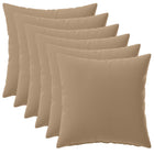 Kussensloop set 6 stuks taupe 35x35 cm polyester