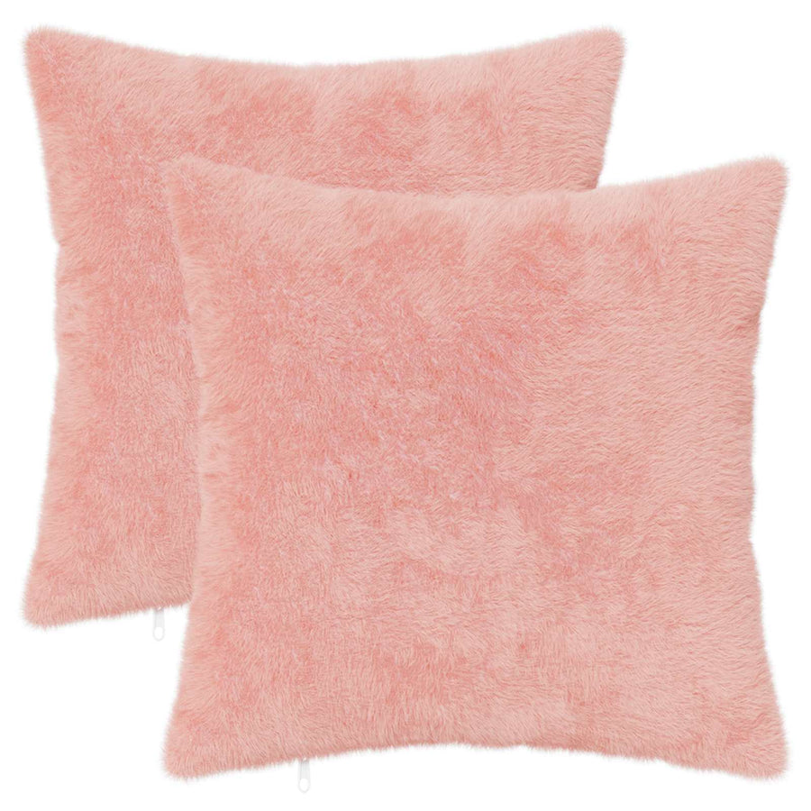 Kussensloop 2 st HEERLEN Roze 35 x 35 cm Nep Konijnenbont