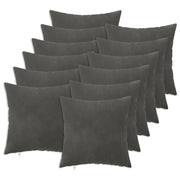 Kussensloop 40x40 cm donkergrijs fluweel (12 stuks)