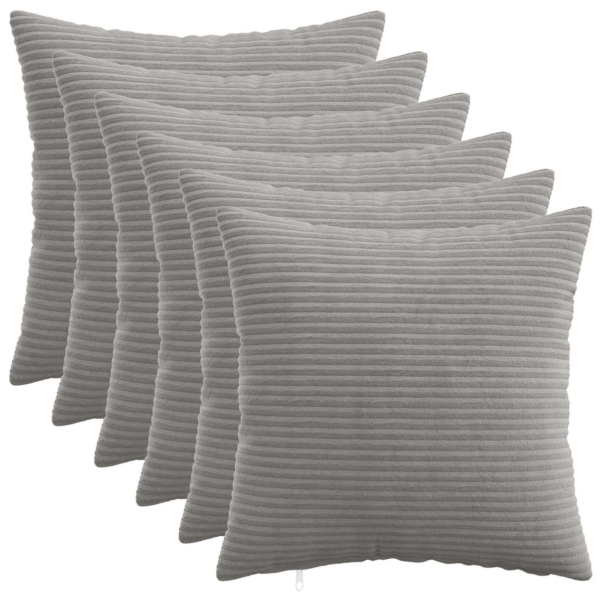 Kussensloop 6 pcs HEERLEN Lichtgrijs 40 x 40 cm corduroy