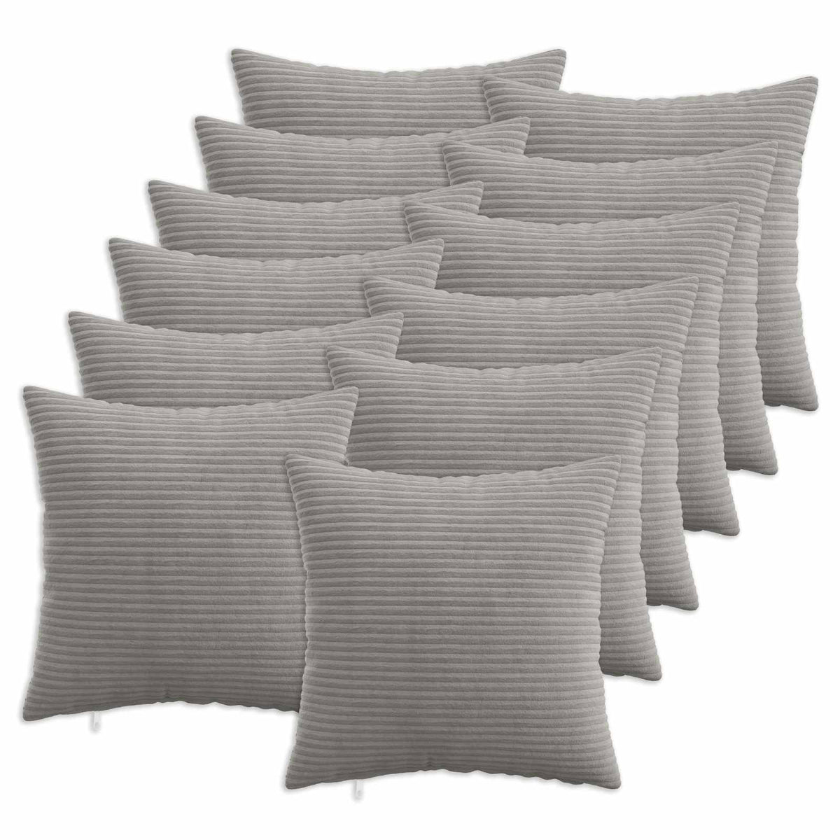 Kussensloop 12 pcs HEERLEN Lichtgrijs 40 x 40 cm corduroy