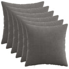 Kussensloop 40x40 cm donkergrijs corduroy set van 6