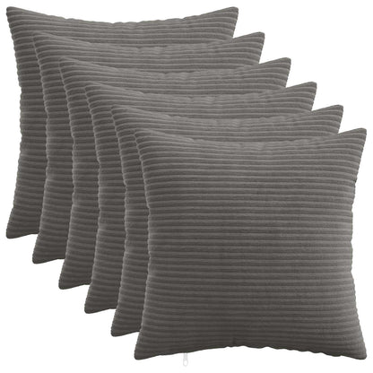 Kussensloop 6 pcs HEERLEN Donkergrijs 40 x 40 cm corduroy