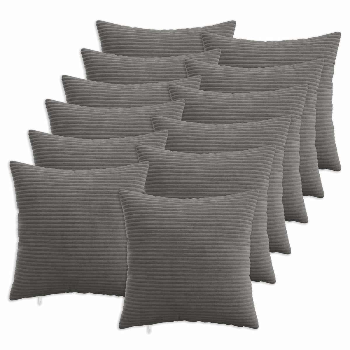 Kussensloop 12 pcs HEERLEN Donkergrijs 40 x 40 cm corduroy