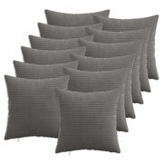 Kussensloop set 12 stuks donkergrijs 40x40 cm corduroy