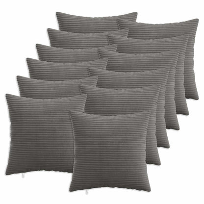 Kussensloop 12 pcs HEERLEN Donkergrijs 40 x 40 cm corduroy