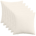 Kussensloop 6 stuks crèmekleurig 40x40 cm corduroy