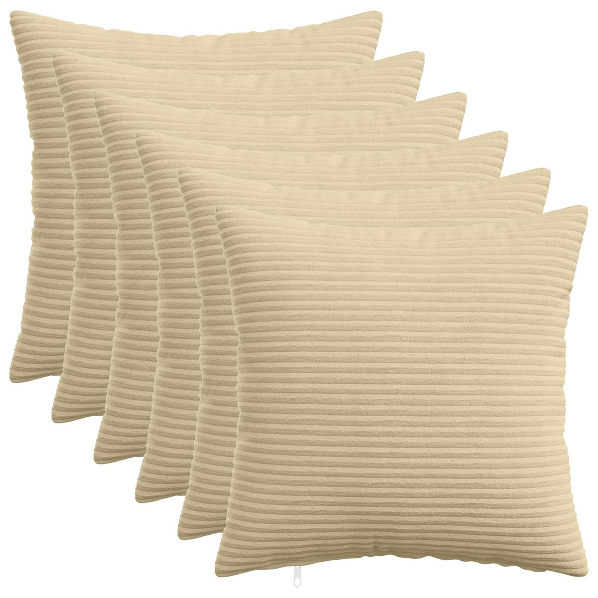 Kussensloop 6 st HEERLEN Grijs groen 40 x 40 cm corduroy