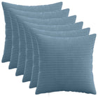 Kussensloop set 6 stuks blauw corduroy 40x40 cm