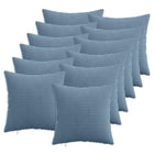 Kussensloop 12 stuks blauw 40x40 cm corduroy