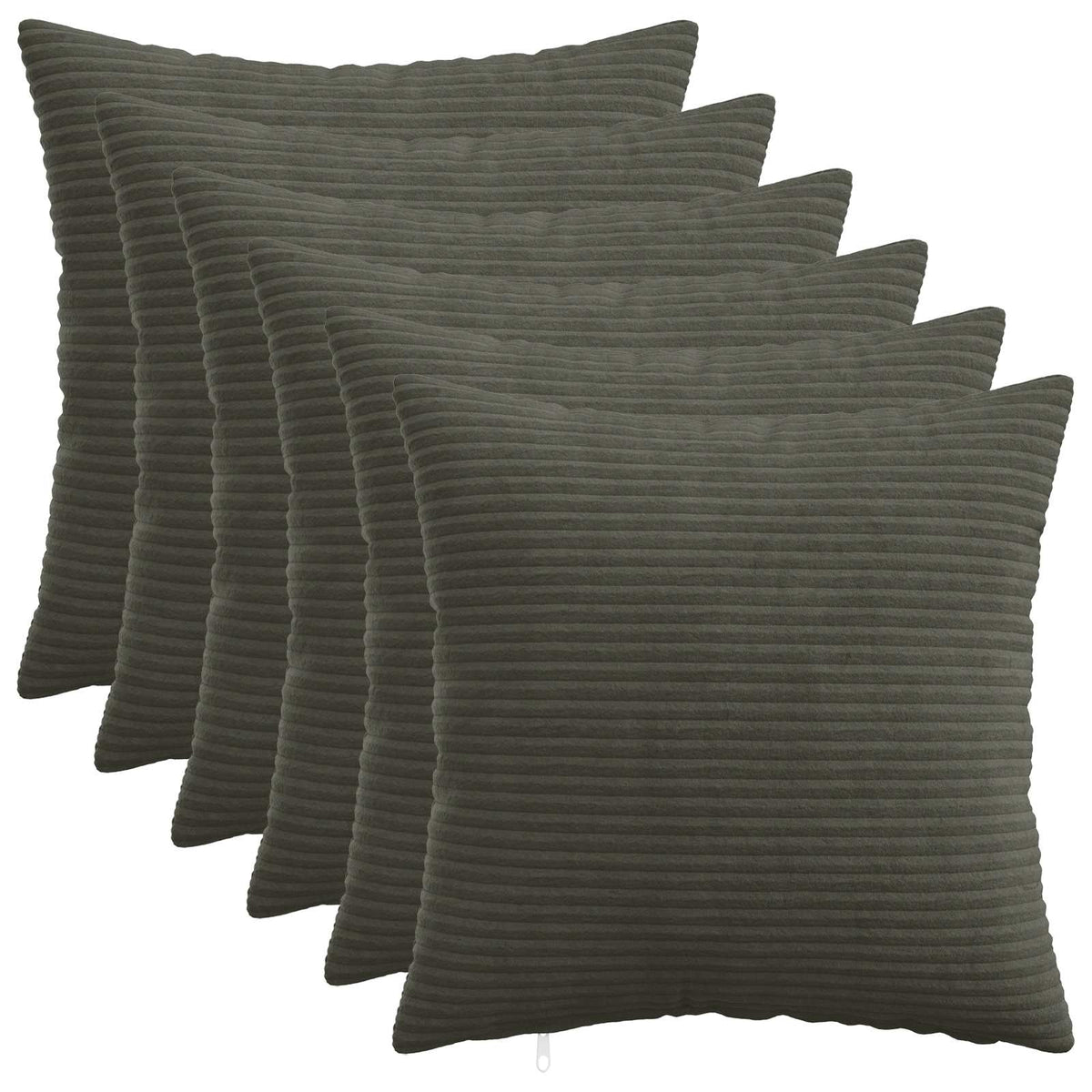 Kussensloop 6 pcs HEERLEN Antracietkleurig 40 x 40 cm corduroy