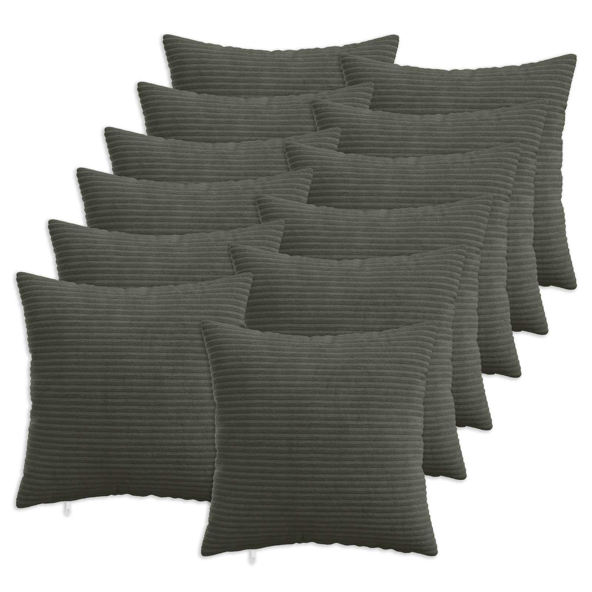 Kussensloop 12 pcs HEERLEN Antracietkleurig 40 x 40 cm corduroy