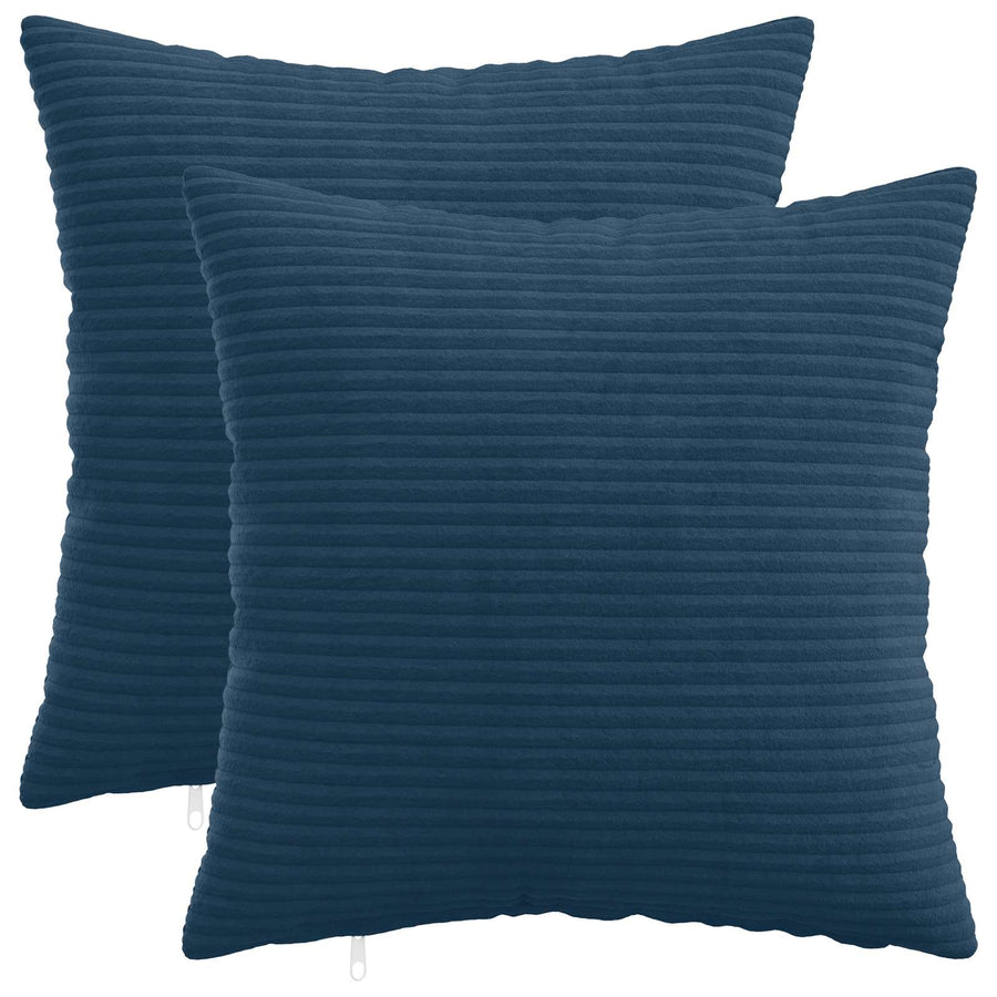 Kussensloop 2 st HEERLEN Marineblauw 40 x 40 cm corduroy