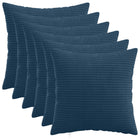 Kussensloop marineblauw corduroy 40 x 40 cm set van 6