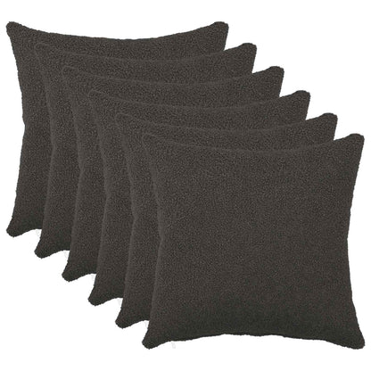 Kussensloop 6 pcs HEERLEN Donkergrijs 40 x 40 cm Bouclé